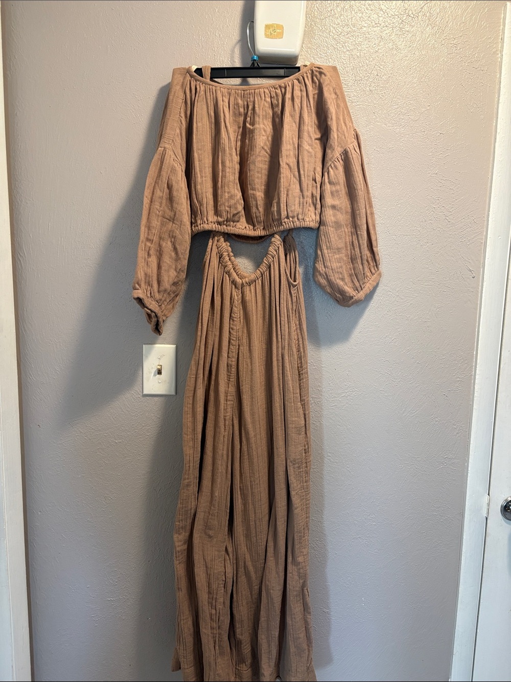 Free People Taupe Two-Piece Boho